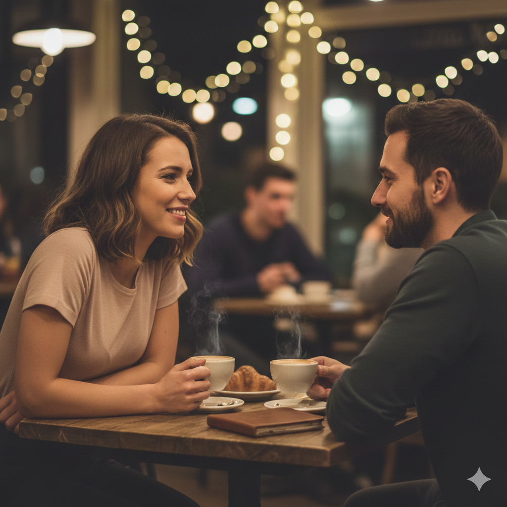 Playful conversation between a man and woman