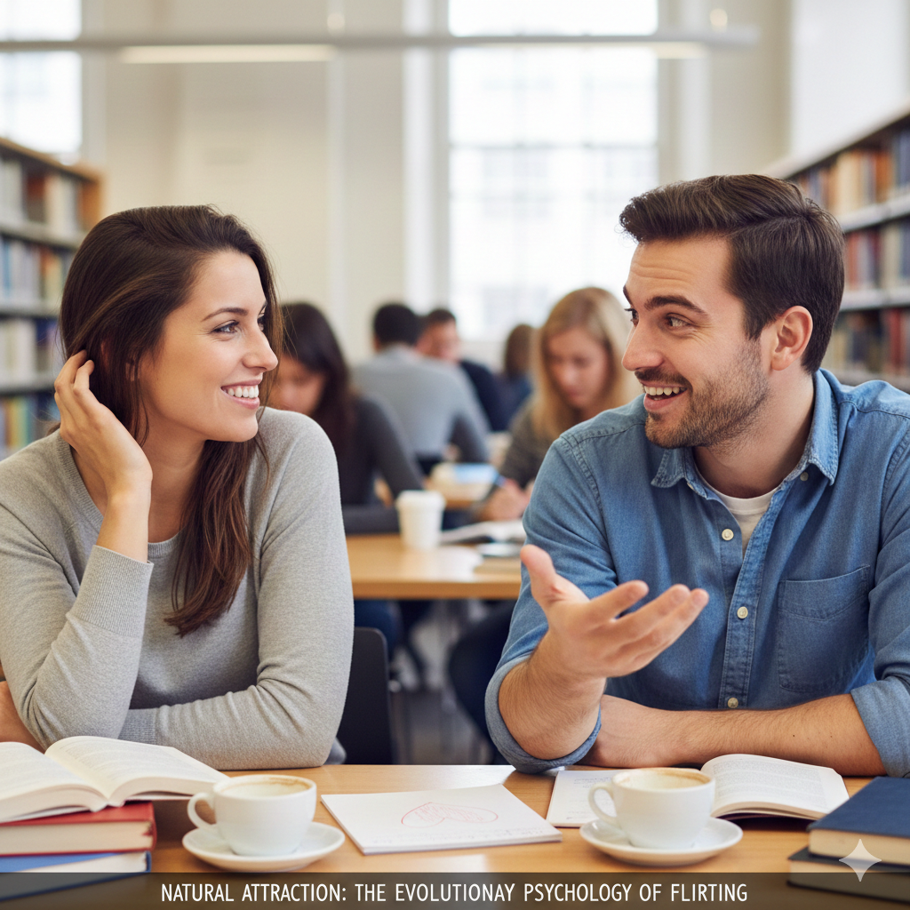 Subtle body language used for flirting