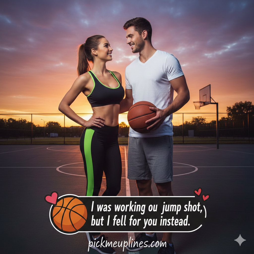 Funny basketball pickup lines image