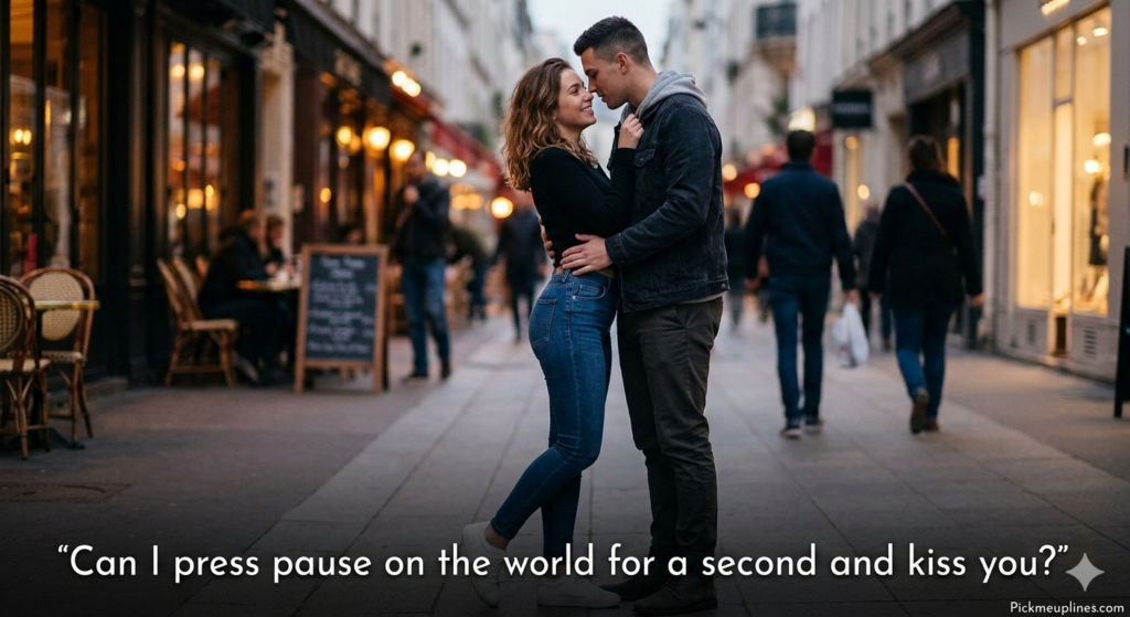 Partner asking sweetly for a kiss