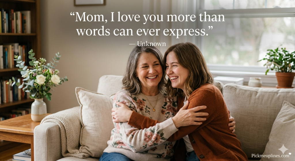 “cute kid saying i love you mom”