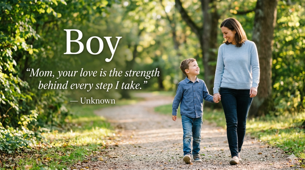 “son expressing love to mom”